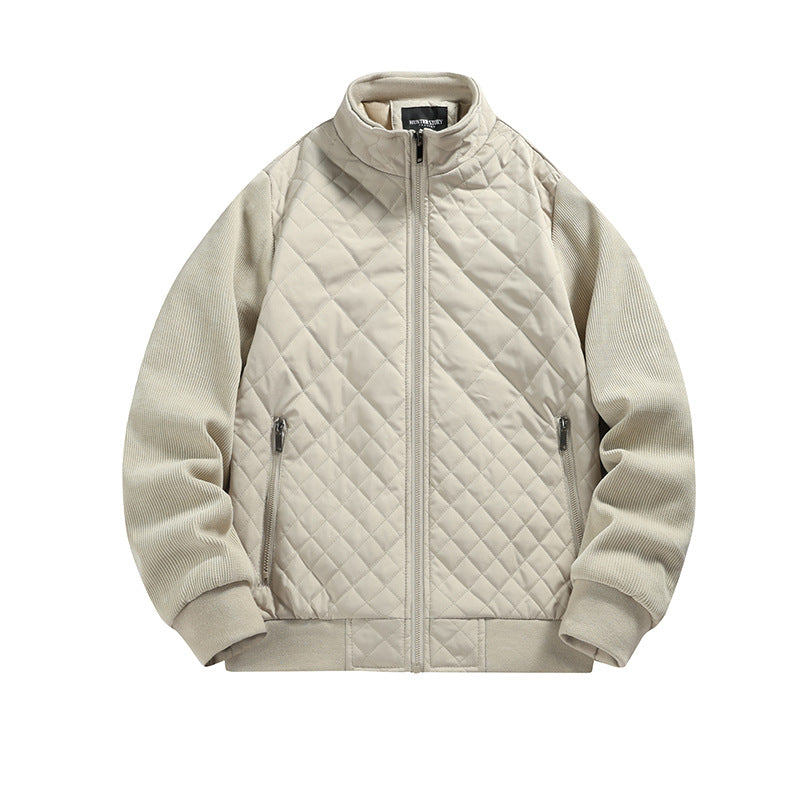 Herren gesteppte Hybridjacke mit Stehkragen und Strickärmeln Nord Taschen