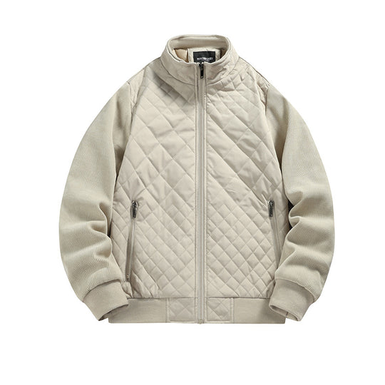 Herren gesteppte Hybridjacke mit Stehkragen und Strickärmeln Nord Taschen