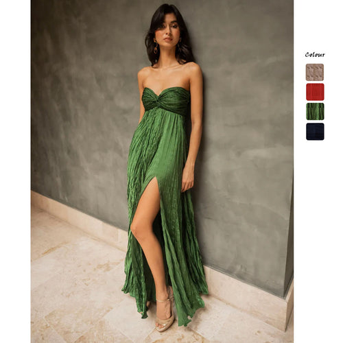 Damen Sommerliches Maxikleid mit Raffungen und schwingendem Rock