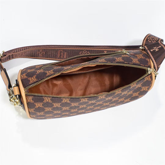 Damen elegante Umhängetasche mit feinem Monogramm und abnehmbarem Schulterriemen Nord Taschen