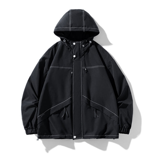 Herren Oversize-Softshell-Jacke mit Kapuze, wasserabweisender Oberfläche & kontrastierenden Nahtdetails Nord Taschen