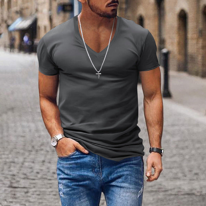 Herren lässiges V-Ausschnitt T-Shirt