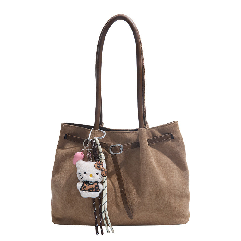 Damen modische Veloursleder Handtasche mit praktischen Innenfächern Nord Taschen
