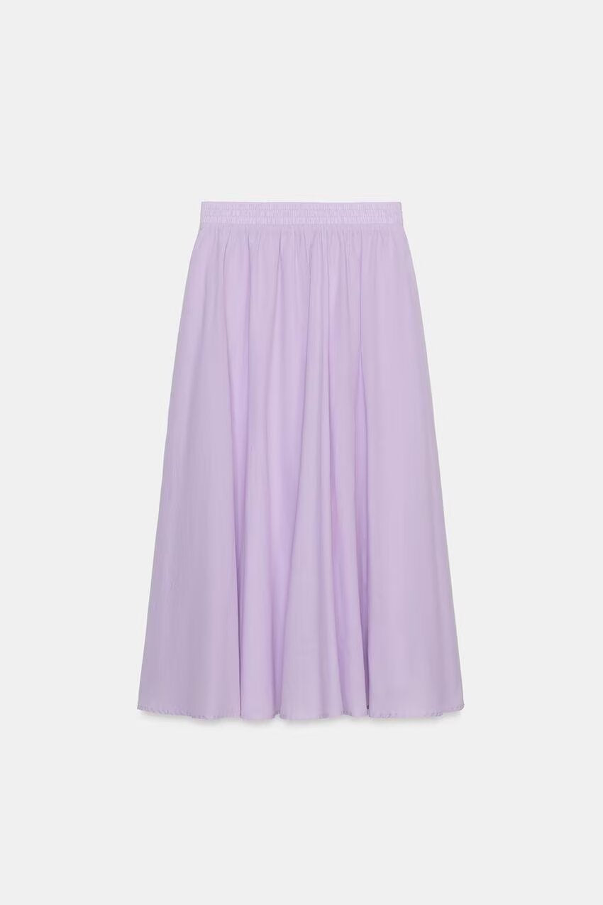 Damen Weicher A-Linien-Midirock mit elastischem Gummibund und fließender Chiffon‑Optik Nord Taschen