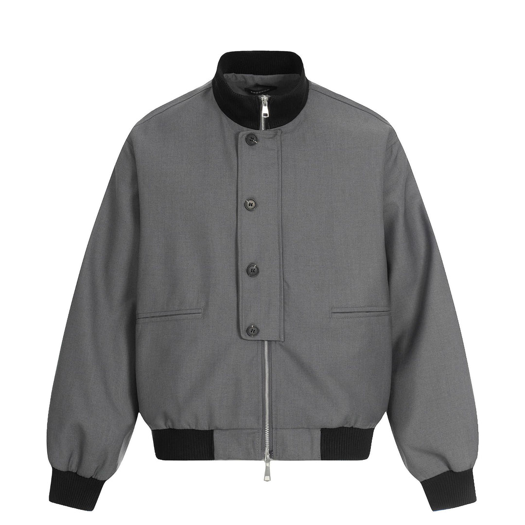 Unisex Kurze Boxy‑Bomberjacke mit verdeckter Reißverschluss‑Front und hohem Rippkragen Nord Taschen