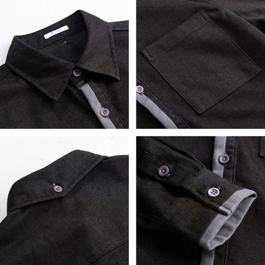 Herren Leichtes Baumwoll-Twill-Überhemd mit Brusttasche und Relaxed-Fit Nord Taschen
