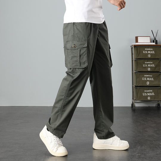 Herren Lässige Canvas-Cargohose mit großen Klappentaschen, Relaxed Fit & verstärkten Nähten Nord Taschen