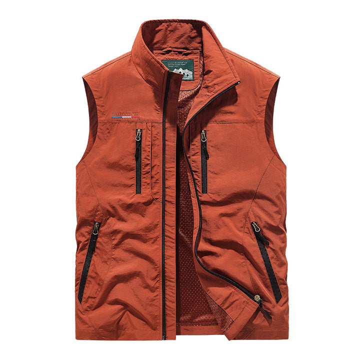 Herren  leichte Outdoor Weste mit vielen Reißverschlusstaschen Nord Taschen