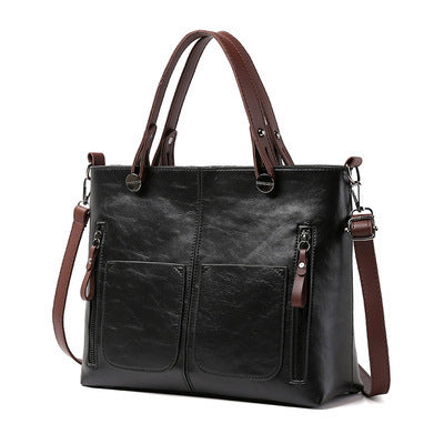 Damen modische Handtasche mit strukturiertem Kunstleder und praktischen Außentaschen Nord Taschen