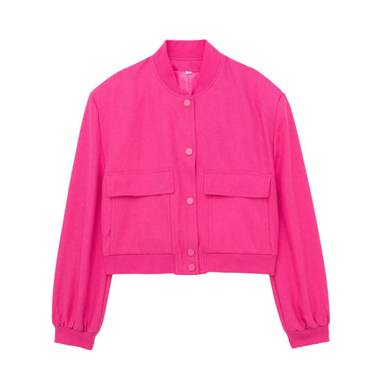 Damen Boxy-Cropped-Jacke im Worker-Look mit Pattentaschen und Rippkragen Nord Taschen