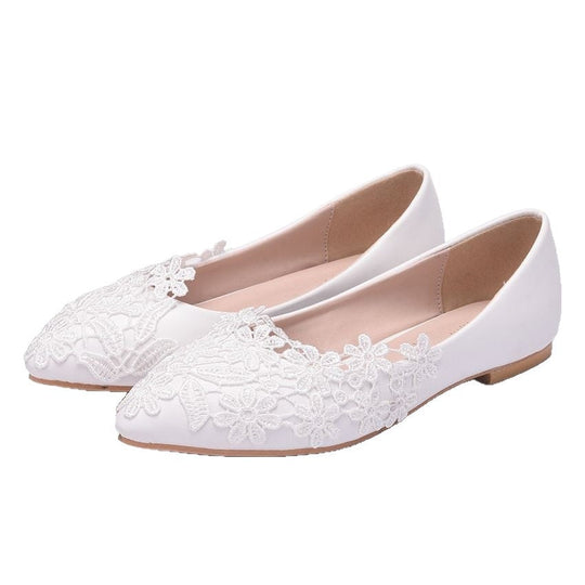 Damen Elegante Ballerinas mit filigraner Blumenstickerei - Arvani