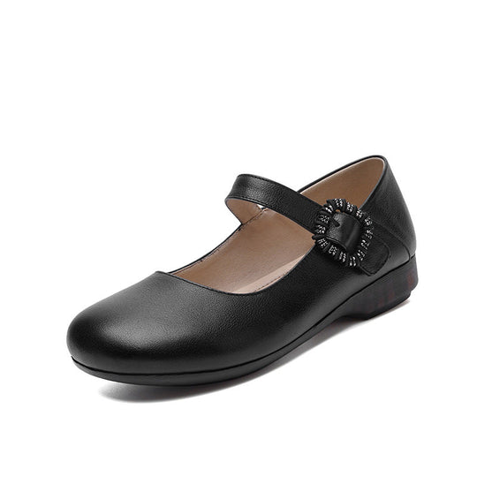 Damen Mary Jane Schuhe mit dekorativer Schnalle und komfortablem Blockabsatz