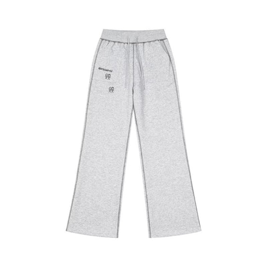 Damen Weite Lounge-Hose mit hohem Bund, Kordelzug und Kontrastnaht Nord Taschen