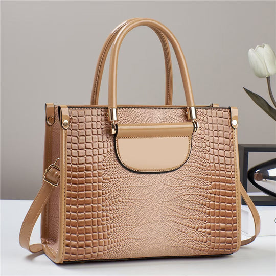 Damen Handtasche mit luxuriösem Krokodil-Look und abnehmbarem Schulterriemen Nord Taschen