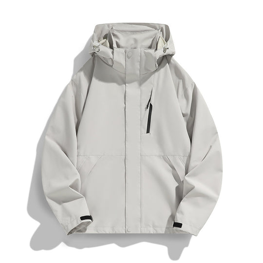 Damen Oversize Softshell-Kapuzenjacke mit Drop-Shoulder, verdeckten Reißverschlüssen und Kordelzug Nord Taschen