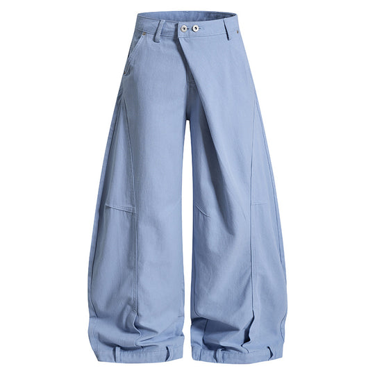 Damen Weite High‑Waist Culotte‑Cargo‑Ballonhose mit Drapierung und verstellbarem Saum Nord Taschen