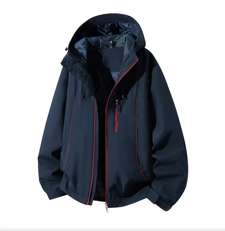 Herren Wasserdichte Kapuzen-Softshelljacke mit winddichtem Schnitt und Reißverschluss Nord Taschen