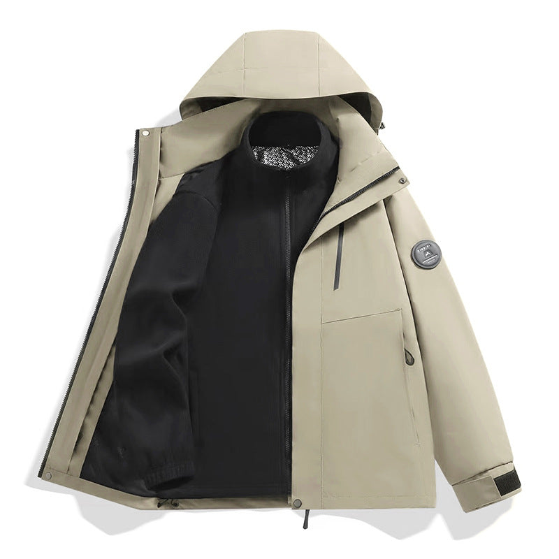 Herren Softshell-Performancejacke mit abnehmbarer Kapuze, verdecktem durchgehendem Reißverschluss und ergonomischem Schnitt Nord Taschen