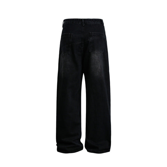 Damen Weite High‑Waist Jeans im Carpenter‑Style mit aufgesetzten Fronttaschen Nord Taschen