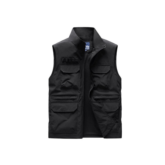 Herren Outdoor-Utilityweste mit acht Multifunktionstaschen, robustem Baumwollmix und Windschutzkragen Nord Taschen
