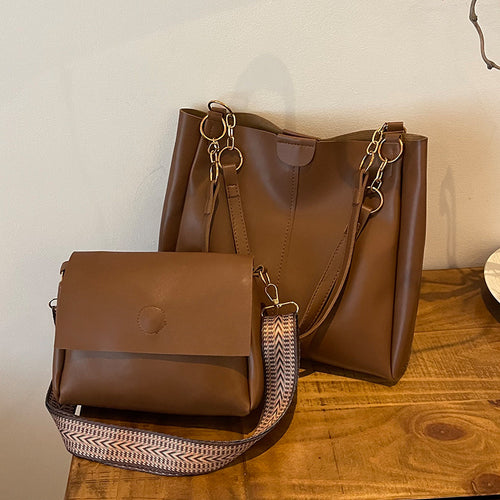 Damen vielseitige Handtasche mit abnehmbarem Schultergurt und eleganter Kettenverzierung Nord Taschen