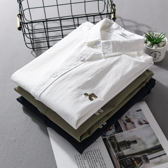 Herren Lässiges Baumwoll-Overshirt mit Kentkragen, dezentem Sticklogo und Relaxed‑Fit Nord Taschen