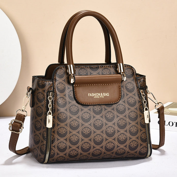 Damen strukturierte Handtasche mit elegantem Zipper und abnehmbarem Schulterriemen Nord Taschen