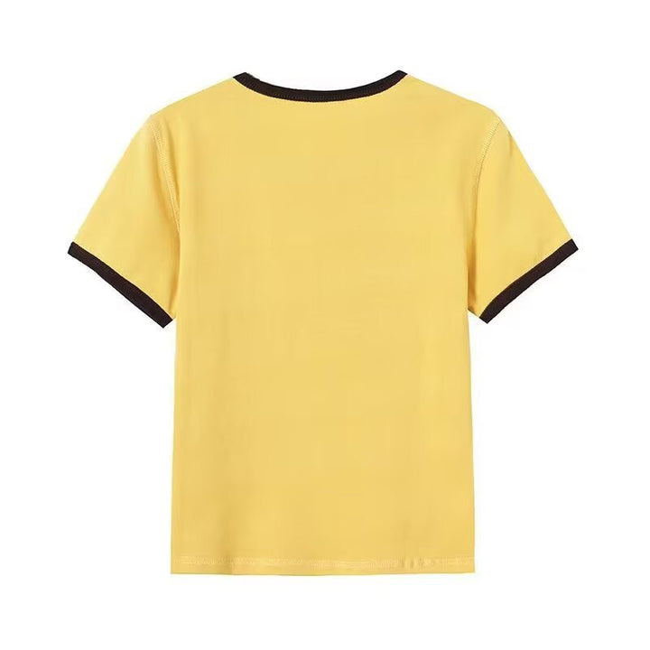 Damen Vintage T-Shirt mit Rundhalsausschnitt und auffälligem Grafikdruck