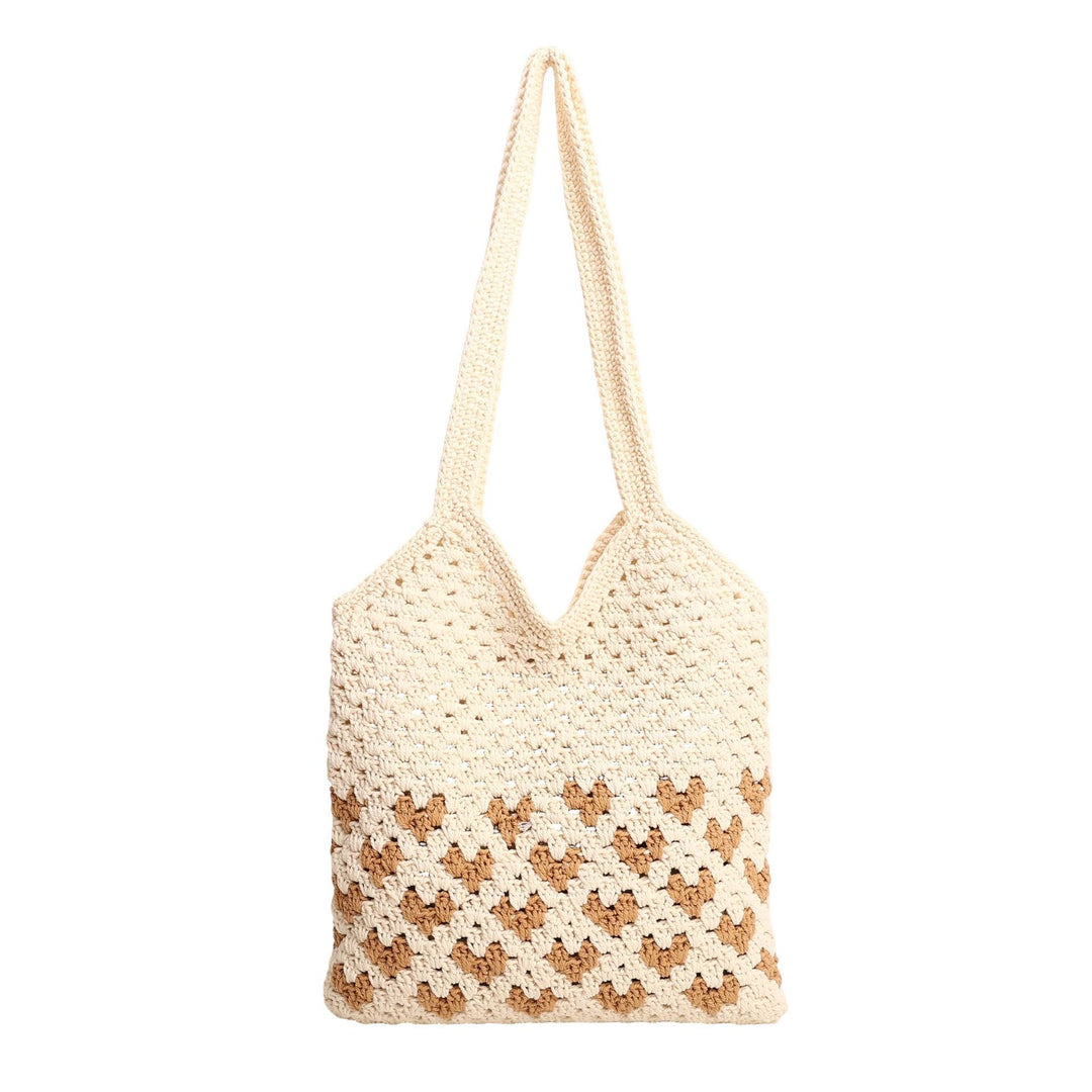 Damen gehäkelte Tragetasche mit stilvollem herzförmigen Design Nord Taschen