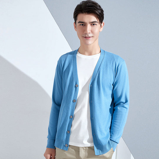Herren Leichter Feinstrick-Cardigan mit V‑Ausschnitt und Business‑Silhouette Nord Taschen