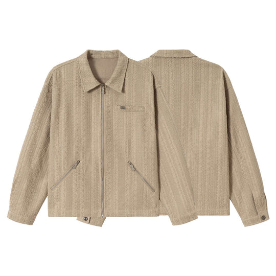 Unisex Texturierte Boxy-Blousonjacke mit durchgehendem Reißverschluss Nord Taschen