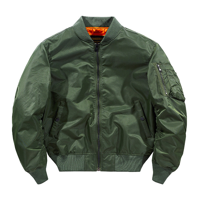 Herren Modernes Nylon-Flightbomber mit kontrastierendem Innenfutter, Ärmeltasche und elastischem Rippbündchen Nord Taschen