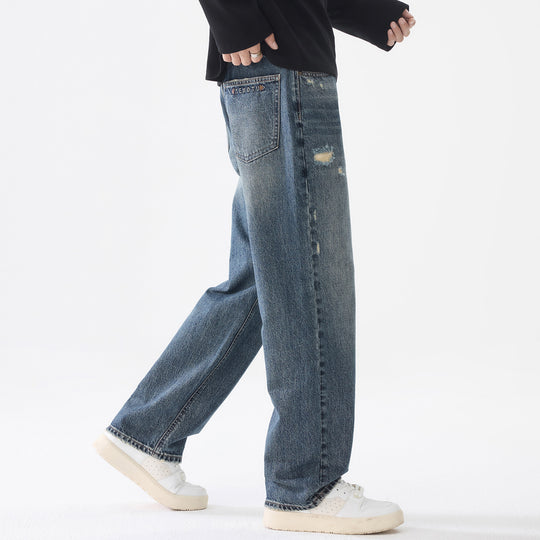 Herren Locker geschnittene Baggy-Jeans aus robustem Denim mit Distressed-Details Nord Taschen