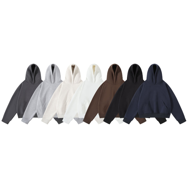 Unisex nan schwerer Oversize-Kapuzenpullover mit doppellagiger Kapuze Kängurutasche und breitem Rippbund Nord Taschen