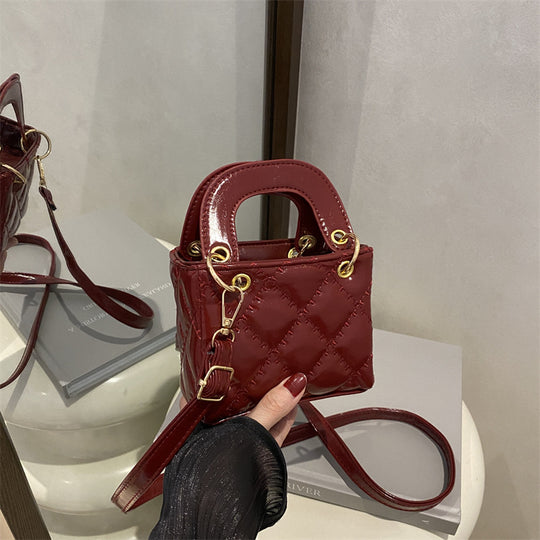 Damen elegante Handtasche mit glänzender Oberfläche und abnehmbarem Schulterriemen Nord Taschen