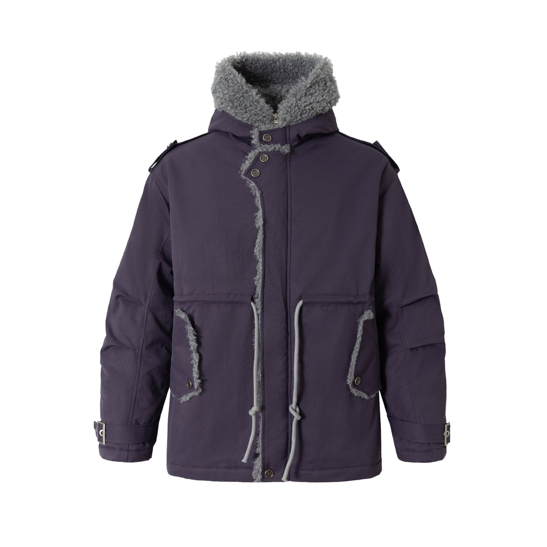 Damen Kurzparka mit Teddyfutter, Tunnelzug und Schnallenärmeln Nord Taschen