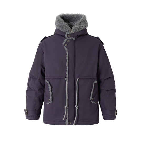 Damen Kurzparka mit Teddyfutter, Tunnelzug und Schnallenärmeln Nord Taschen