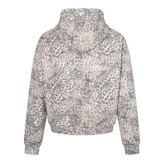 Damen Zip-Hoodie im soften Velours mit allover-Leo-Jacquard Nord Taschen