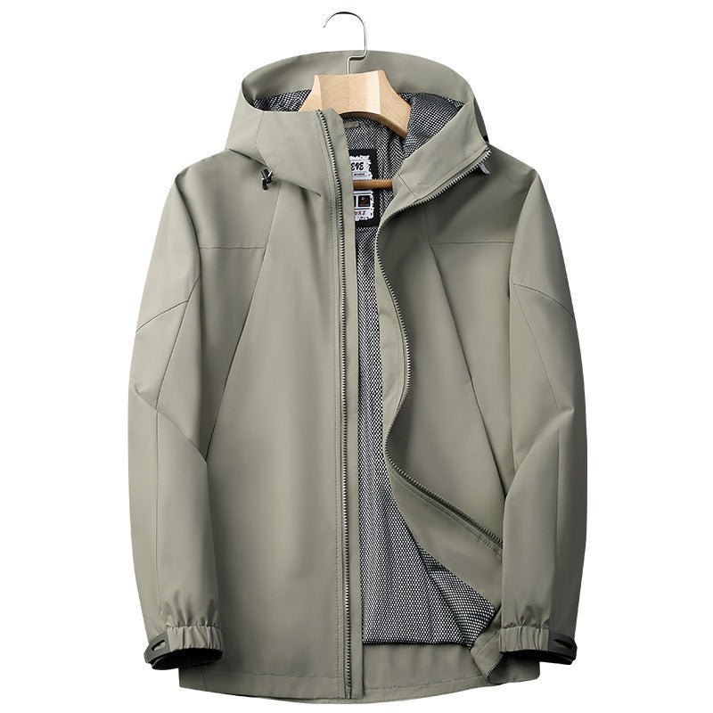 Herren Softshell Regen- und Übergangsjacke mit Kapuze, winddichter Membran und atmungsaktivem Meshfutter Nord Taschen