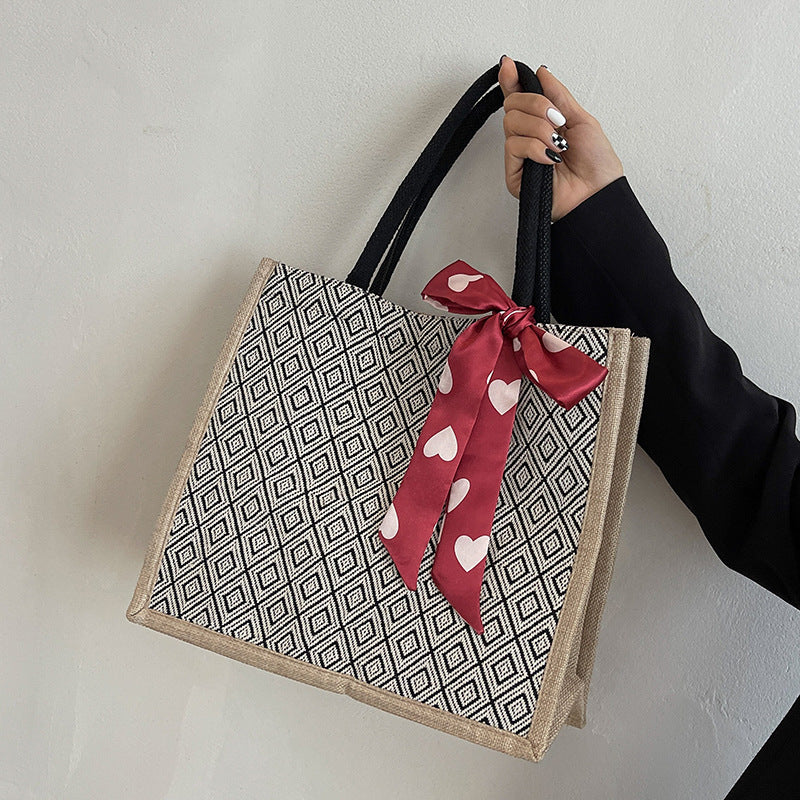 Damen Freizeit-Shopper-Tasche mit dekorativer Schleife Nord Taschen