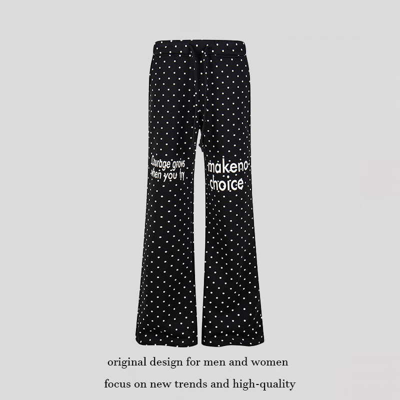 Damen Weite Lounge-Hose mit Kordelzug, ausgestelltem Bein und Statement-Print Nord Taschen