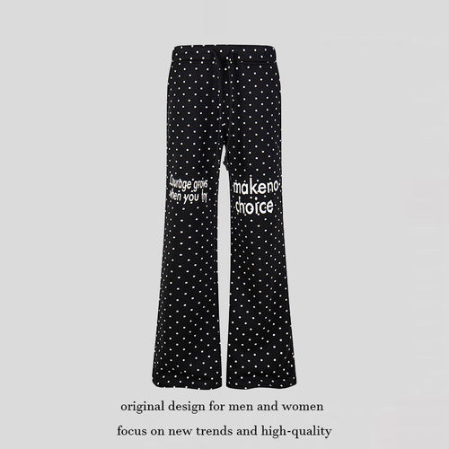 Damen Weite Lounge-Hose mit Kordelzug, ausgestelltem Bein und Statement-Print Nord Taschen