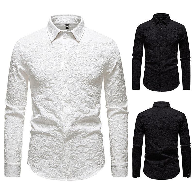 Herren Langarmhemd mit strukturiertem Design