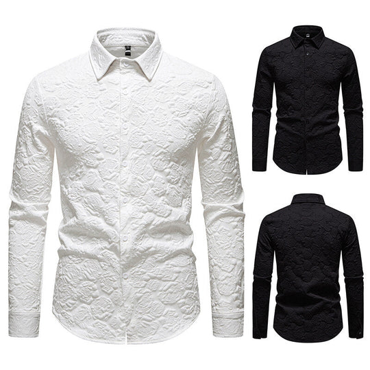 Herren Langarmhemd mit strukturiertem Design