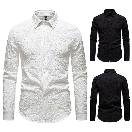 Herren Langarmhemd mit strukturiertem Design