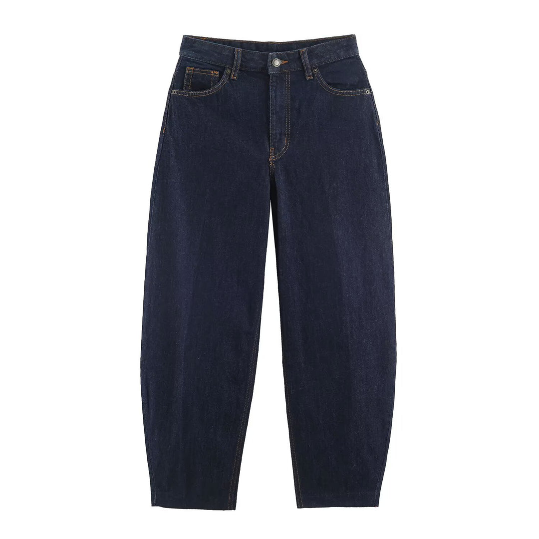 Damen Highwaist Relaxed Tapered Jeans mit konischem Bein Nord Taschen