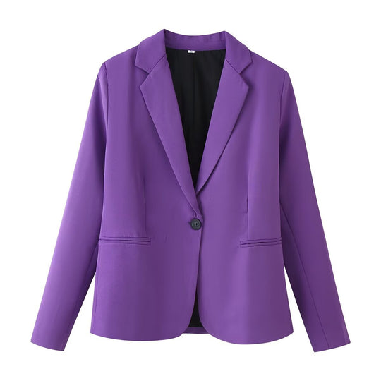 Damen Einreihiger taillierter Blazer mit schmalem Revers und Paspeltaschen Nord Taschen