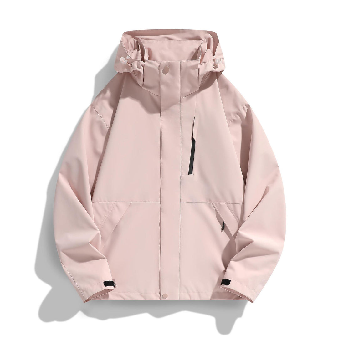 Damen Wasserabweisende Kapuzen‑Übergangsjacke mit verstellbarer Kapuze, verdeckter Frontblende und Multifunktionstaschen Nord Taschen