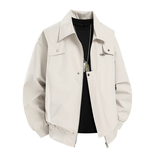 Herren Oversize-Utility-Coachjacke mit Reißverschluss, Druckknopfleiste und elastischen Bündchen Nord Taschen