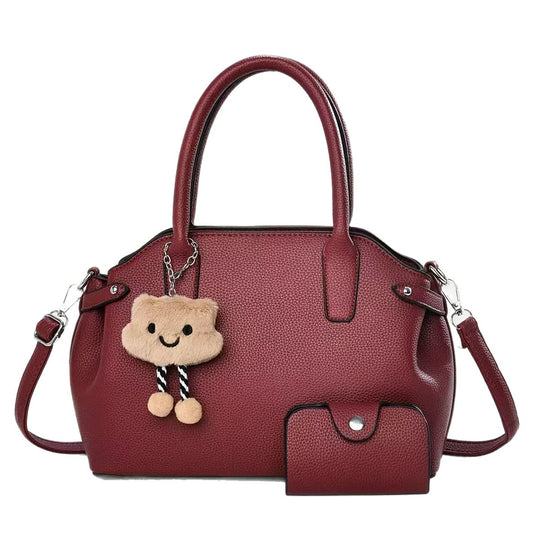 Damen modische Handtasche mit abnehmbarem Zubehör und kreativem Anhänger Nord Taschen